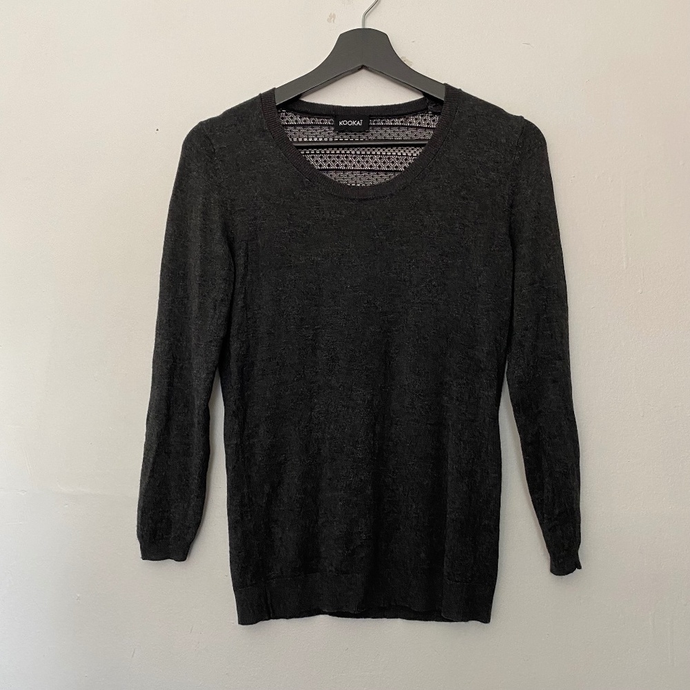 Kookai‎ Grey Lace Back Sweater Size Small